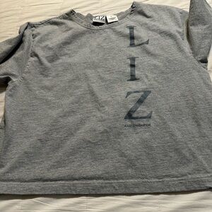 Liz‎ Claiborne Gray Short Sleeve Tee
